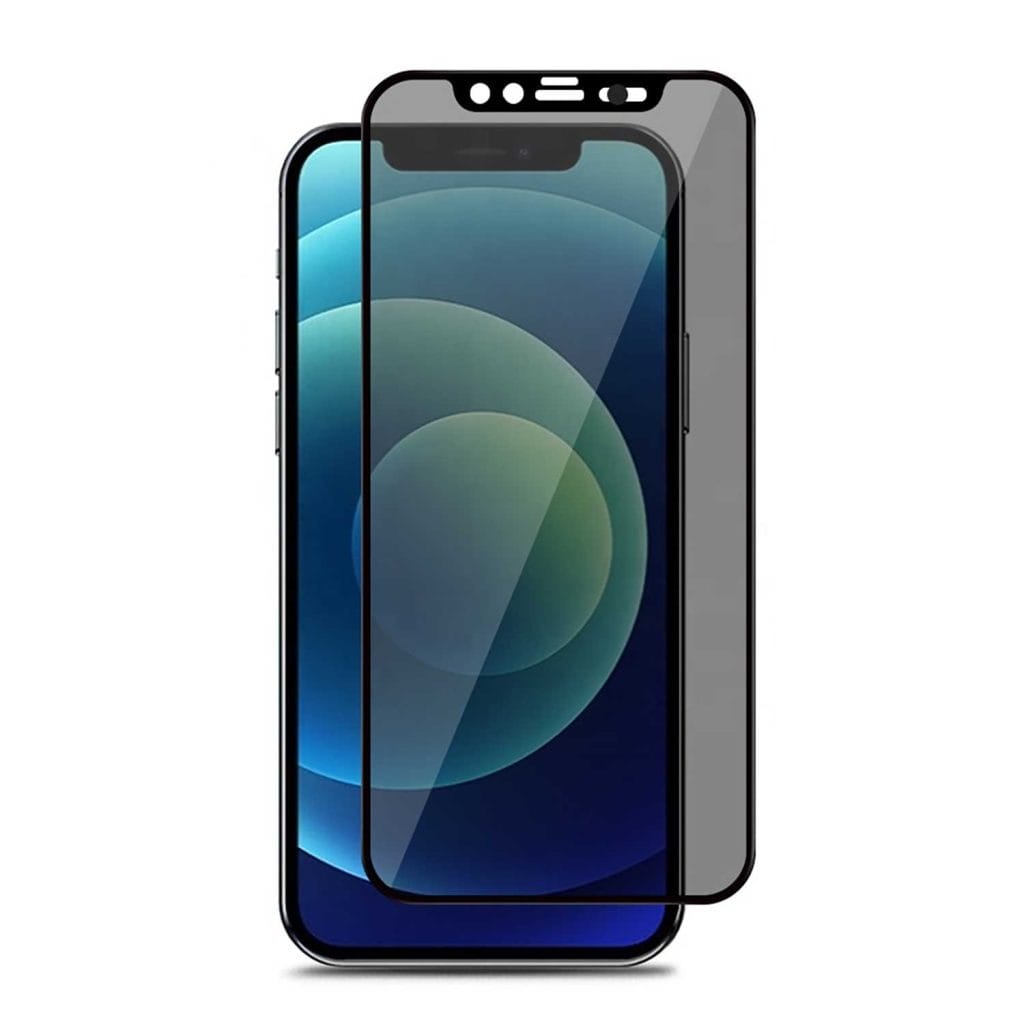 Privacy screen protector for iPhone 14 — anti-spy tempered glass with front camera cover