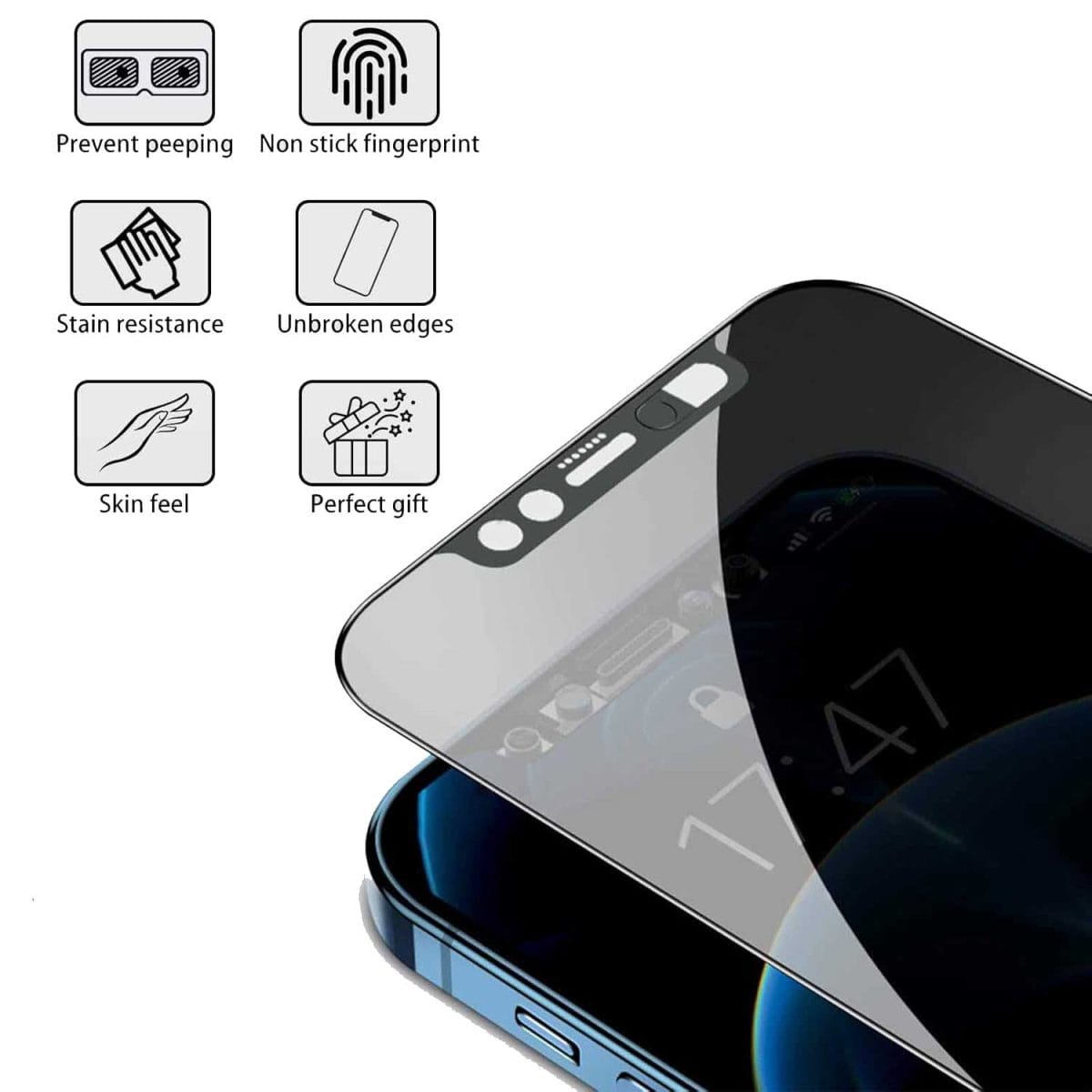 Apple iPhone 14 Pro Privacy screen protector with front camera cover - Պատկեր 7