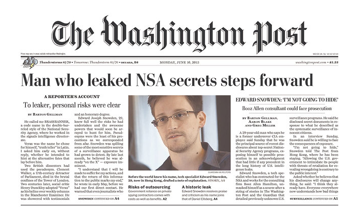 edward snowden washington newspaper 1