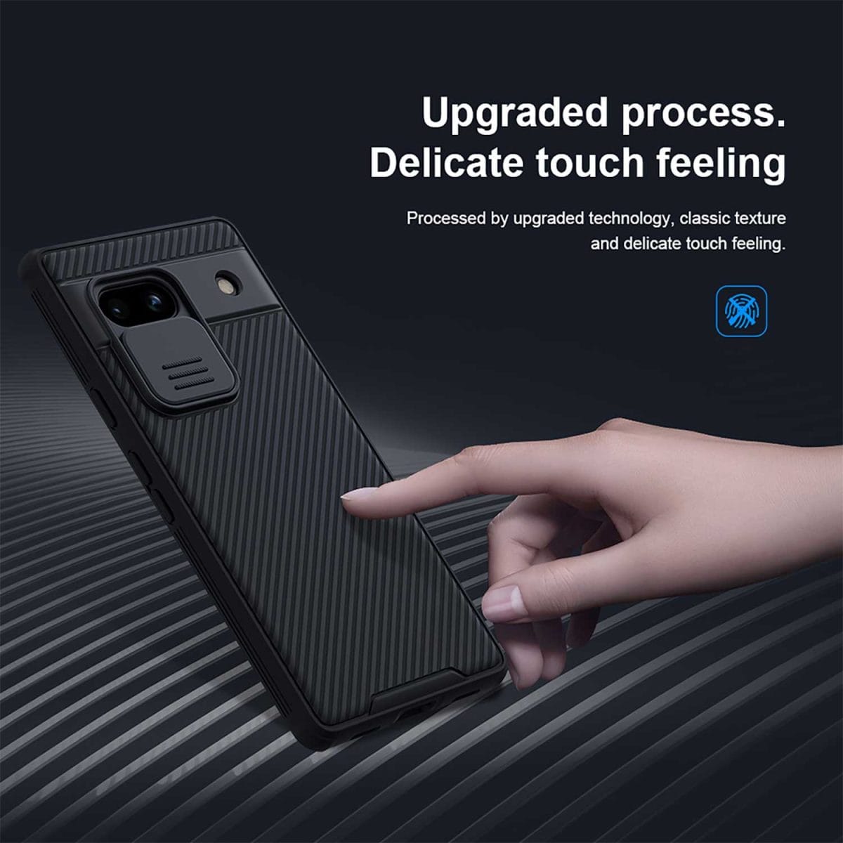 Nillkin Camshield Google Pixel 7a cover case with camera cover slider black anti fingerprint