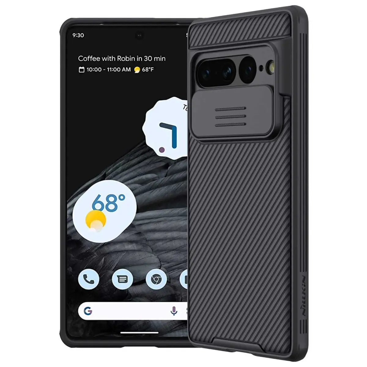 Nillkin Camshield Google Pixel 7 Pro cover case with camera cover slider black left rear back and front