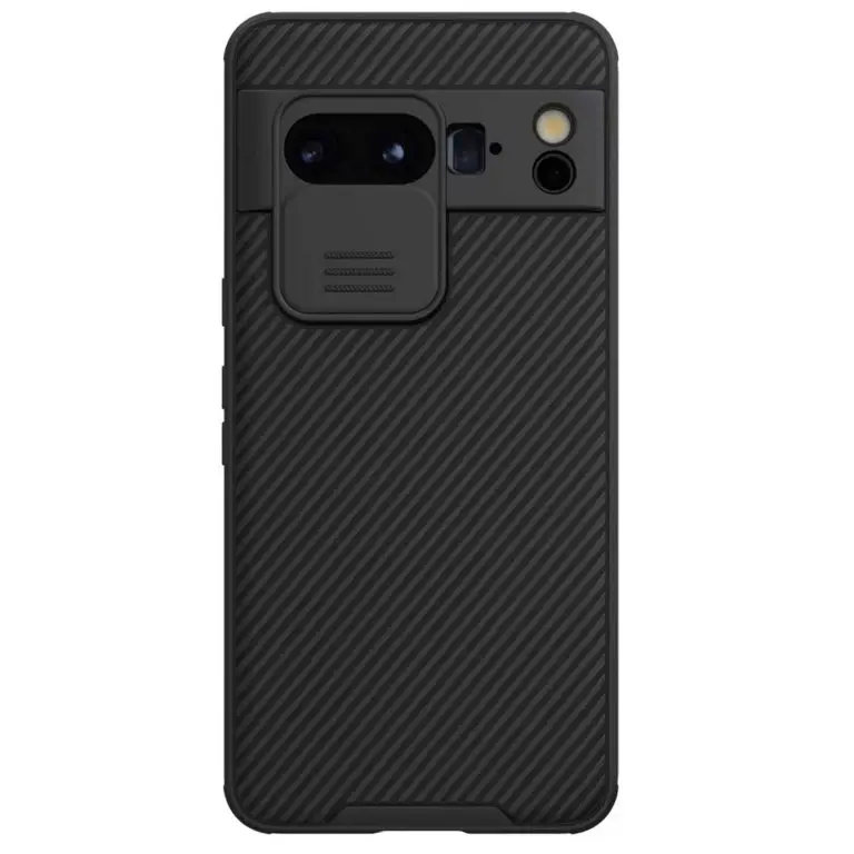 Nillkin Camshield futrola za Google Pixel 8 Pro s poklopcem kamere, crna, protiv otisaka prstiju