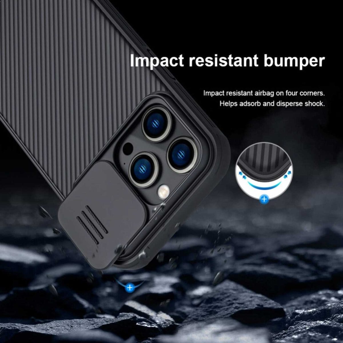 Apple iPhone 14 Pro Nillkin CamShield cover case with camera slider black - Image 3