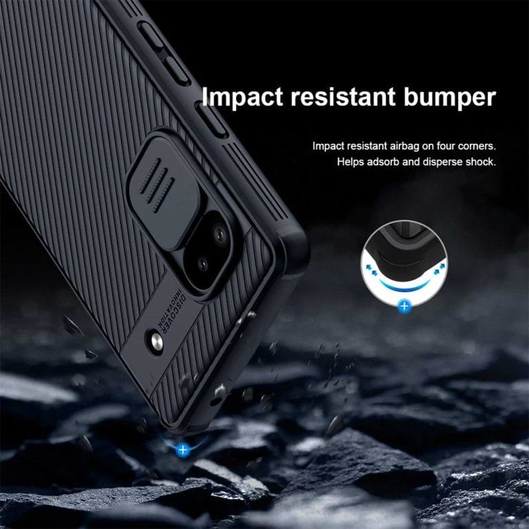 Nillkin Camshield για το Google Pixel 6a θήκη κάλυψης με φωτογραφική μηχανή slider μαύρο χρώμα εμπορικό πανό ανθεκτικό προφυλακτήρα
