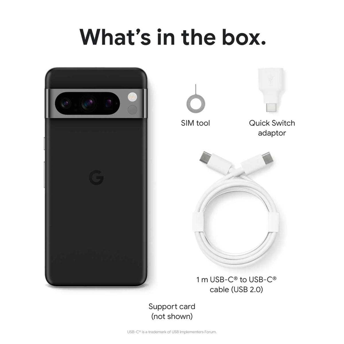 Google Pixel 8a black what's in the box
