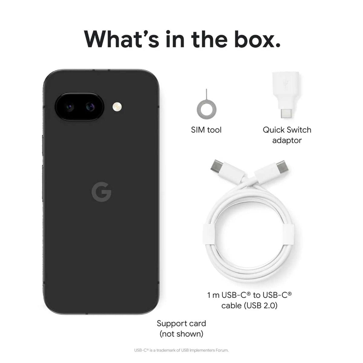 Какво има в кутията на Google Pixel 9a