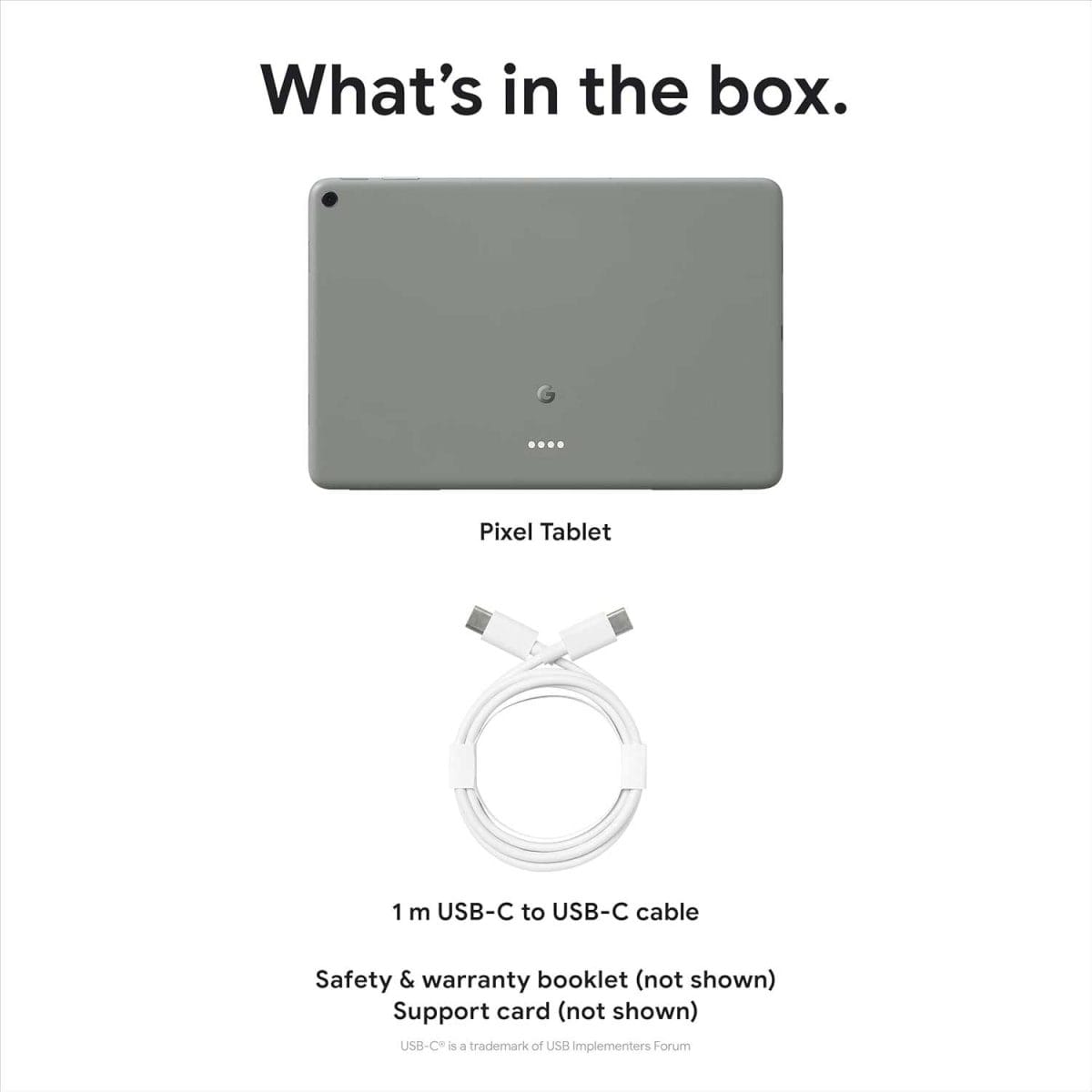 Tablet Google Pixel - zawartość pudełka