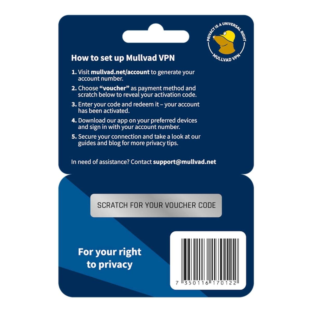 Mullvad VPN voucher license subscription